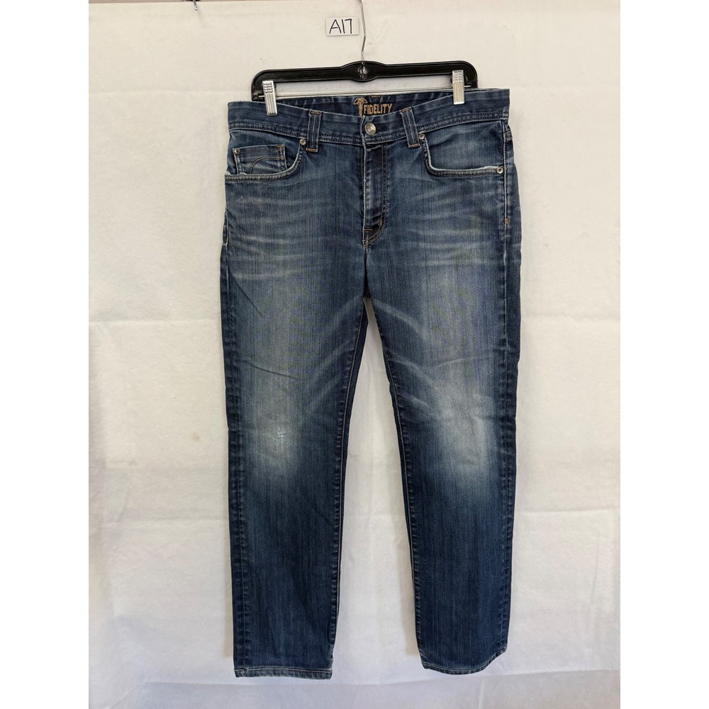 Fidelity Denim Slim Jim Mens Jeans Size 33 Blue Medium Wash Slim Straight USA